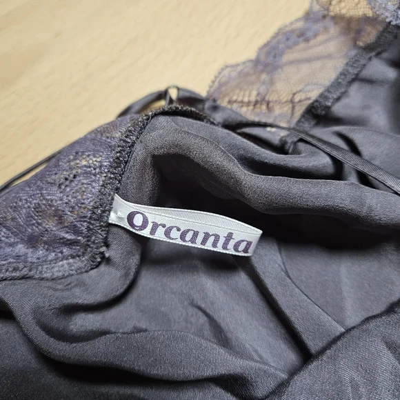 Silk Lace Trim Chemise Coquette Slip Dress Large - Picture 3 of 7